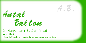 antal ballon business card